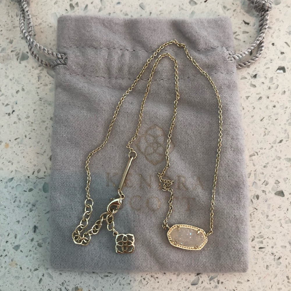 Elisa Gold Pendant Necklace In Iridescent Drusy